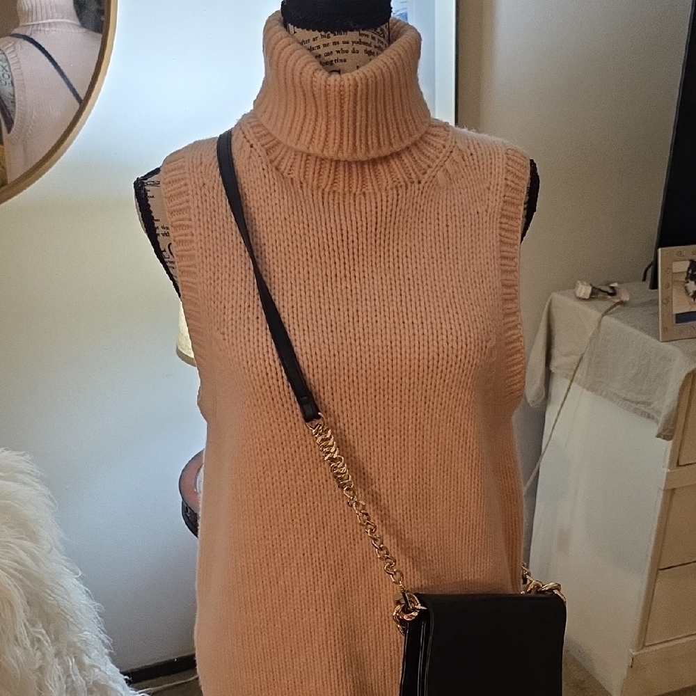 MICHAEL Michael Kors Sleeveless Turtleneck Sweater - Blush